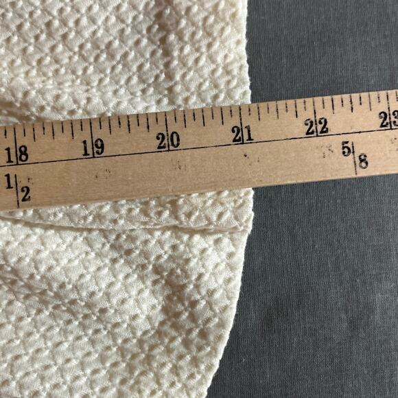 Anthropologie Postmark Blouse XXS Cream Textured Short Sleeve‎ Puff Shoulder - Picture 8 of 9